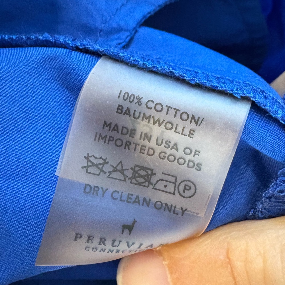 Peruvian Connection Eloise Dress in Cobalt Blue Size XS tiered skirt pockets - Picture 8 of 8